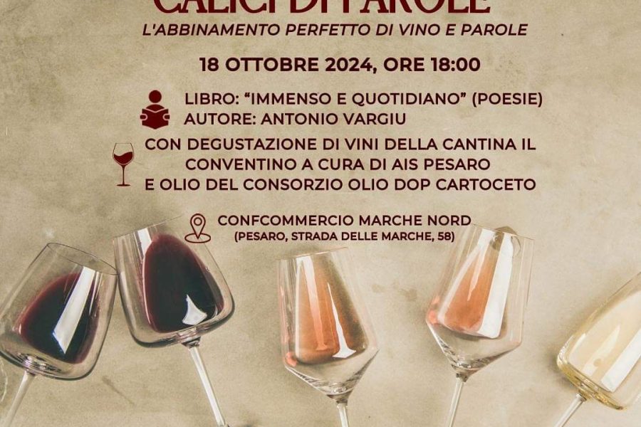 Calici di Parole, Antonio Vargiu presenta “Immenso e quotidiano”