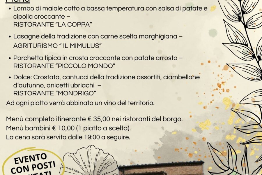 “I Sapori del Borgo”: cena itinerante a Mombaroccio​